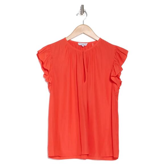 New RAMY BROOK Destinee Orange Cap Sleeve Top - Picture 3 of 7